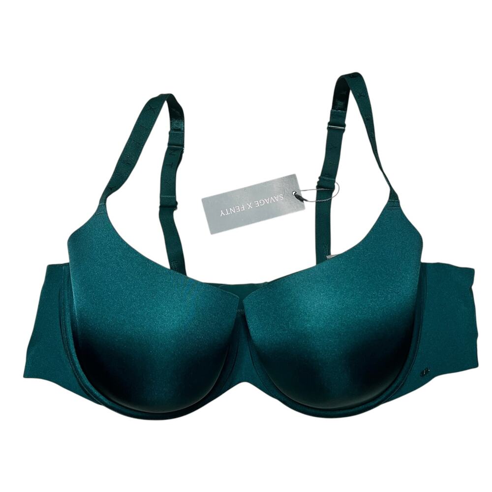 Savage X Fenty New Microfiber Balconette Bra Green Demeanor Size 46D